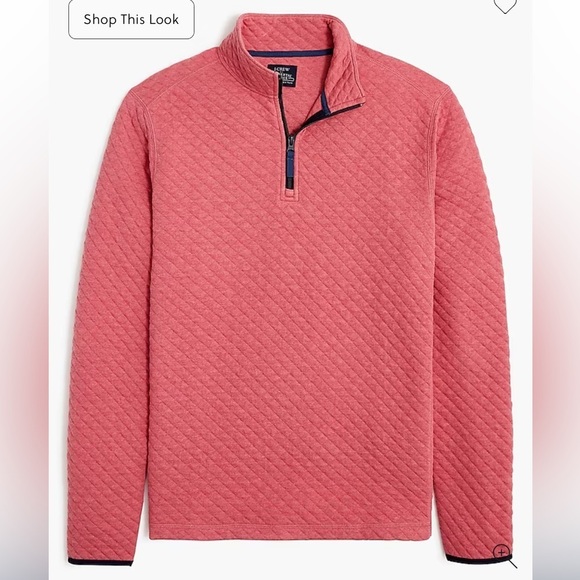 J crew heather red quilted half zip - Picture 1 of 3